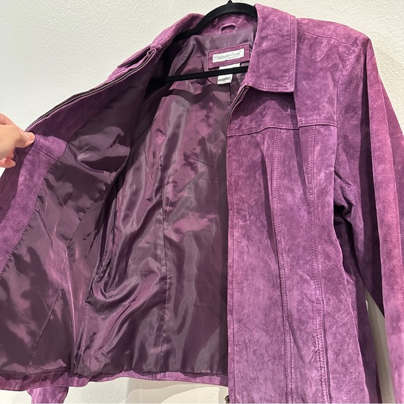 Coldwater Creek Womens Purple Suede 100% Leather Long Sleeve Blazer Jacket sz XL - Picture 12 of 12